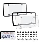 2-Pack Car License Plate Frames & License Plate Protector,Unbreakable Car Plates Frame Protector ...