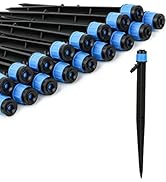 50 Pack Drip Irrigation Emitters Adjustable Irrigation Dripper 360 Degree Full Circle Pattern Wat...