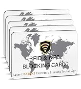 SaiTech IT 5 Pack RFID Blocking Card for Credit Debit ID Card, WM White | Slim Anti-Theft Contact...