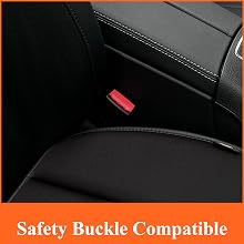 Our auto seat cushion is designed to not interfere with the use of your car's safety buckles