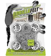 Slipstick GorillaFelt Chair Leg Floor Protectors for Hardwood Floors, Clear Sleeve Felt Pads for ...