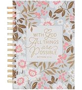 Christian Art Gifts Inspirational Journal, With God All Things Wide Ruled Notebook, Matthew 19:26...