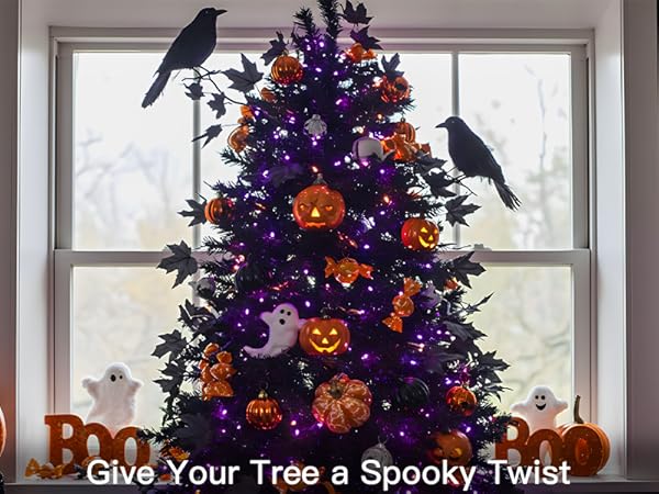 black garland lights