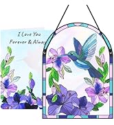 Hummingbird Acrylic Suncatcher Card for Window Decor, Acrylic Suncatcher Window Hanging Decor wit...
