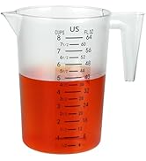 8 Cup/2-Quart Large Measuring Cups, Clear, Strong Food Grade Liquid Measure Pitcher, f...