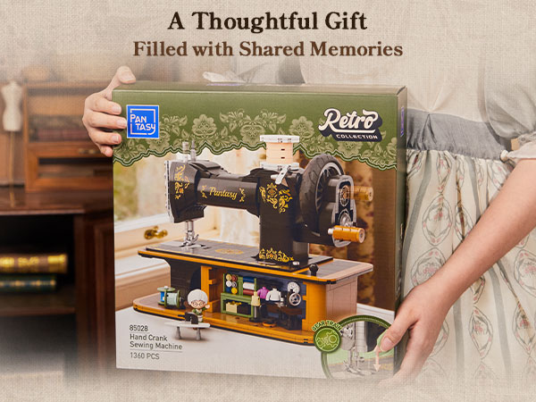 Vintage Hand Crank Sewing Building set