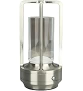 Pyhodi Table Lamp, 3 Colors Stepless Dimming LED Bedside Lamps with Touch Sensor, Portable Rechar...