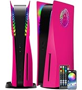 Joso Faceplate for PS5 Disc Edition, Anti-Scratch Dustproof Case Replacement with RGB Ring, Cover...