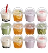 ASEVAT 12 Pack 17oz Clear Plastic Drink Buckets with Dual-Lid System, Reusable 0.5L Cups with Lid...