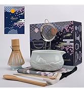 Joyscale Matcha Whisk Set, Matcha Set Whisk And Bowl, 8 Pcs Matcha Kit Set(Mountains Design), 18 ...