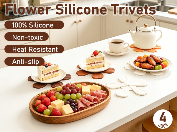 Vynusio Silicone Trivets Set of 4