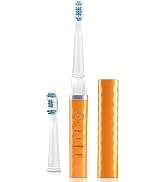 Pop Sonic USB Rechargeable Toothbrush - Orange, Up to 40,000 Strokes/Min, Long-Lasting Dupont Nyl...