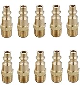 T TANYA HARDWARE Brass 1/4-Inch NPT Male Industrial Air Hose Quick Connect Adapter, Air Coupler a...