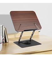 Honagu Book Stand for Reading, Adjustable Book Holder with 360 Degree Rotating Base & Page Clips,...