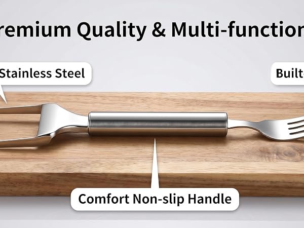 Built-in fork for clean serving. Lightweight for parties & picnics.