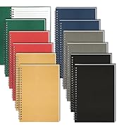 GINMLYDA 12Pack Small Spiral Notebook A5, 8.25x5.5” 120 Lined Pages Wide Ruled Spiral Journal Bul...