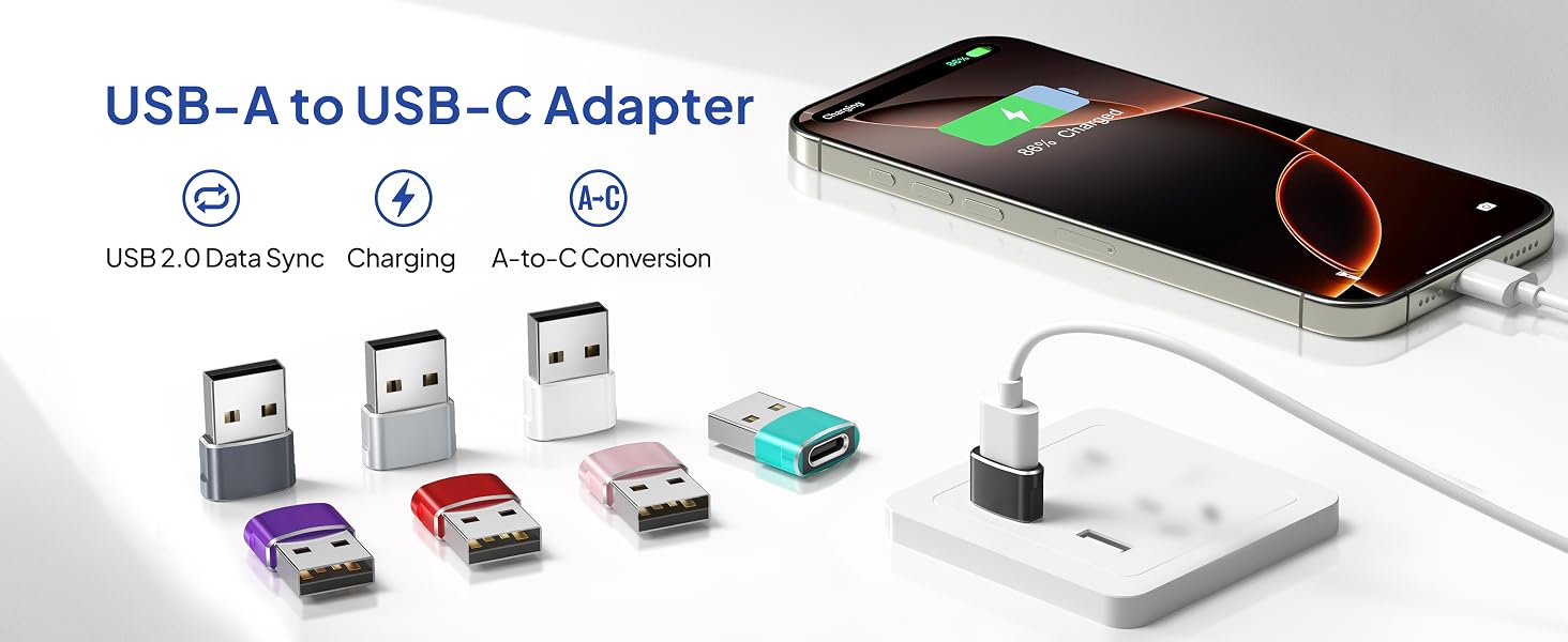 usb to usb c adapter 4 pack