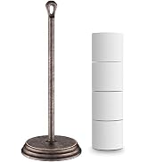 KASUNTO Toilet Paper Holder with Rustproof, Metal Free Standing Toilet Paper Stand Storage for Ba...