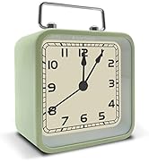 Night Light Alarm Clock, 3.5" Vintage Analog Silent Clock with Snooze Alarms, Non Ticking Battery...