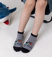 Eyean Kids Ankle Cotton Socks Cute Animal Pattern Soft Non Slip Boys Girls No Show Socks 6 Pairs