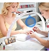 KIRKAS 29in Half Moon Light for Nail Desk with Phone Holder, Nail Desk Lamp Adjustable Color Brig...
