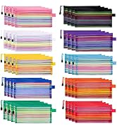 JARLINK 40 Pack 10 Colors Zipper Mesh Pouch, Storage Pouches Multipurpose Travel Bags for Office ...