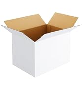 Famagic Small Shipping Boxes 8x6x6 Inch 10 Pack White Box Corrugated Cardboard Boxes for Packagin...