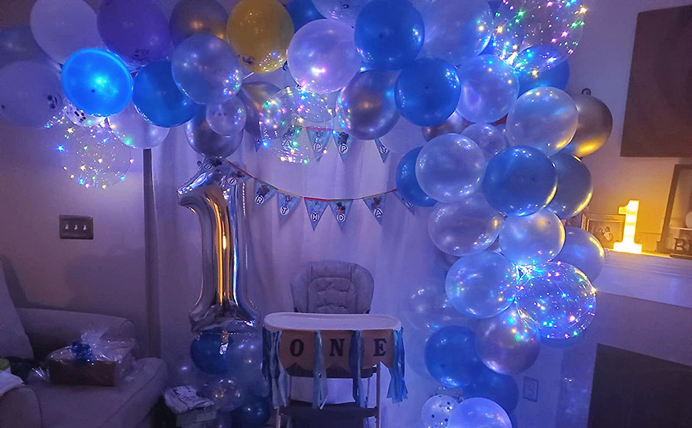 LED Balloons Light Up Balloons Clear Helium Bobo Balloons Glow Bubble Balloons