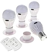 4 Pack - Alltro Bulb Portable Wireless COB LED Light Bulb, Battery Operated LED Night lights, COB...