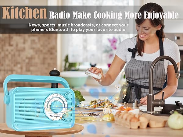 WENPZERAY D218 radio is suitable for the kitchen, Listen to radio programs and your favorite audio