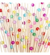 200PCS Cocktail Picks, Colored Pearl Fancy Toothpicks for Appetizers, 4.7 IN Long Decorative Bamb...