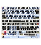 YMKPVR KBDiy Programmer Keycaps Set,143 Keys Vintage Blue Cherry Profile PBT Custom Keycaps for M...