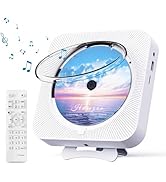 MICOCIOUS Bluetooth Portable Home CD Music Player with Remote Control, Timer, Built-in Speakers a...