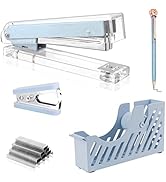 Creechwa Blue Desk Accessory Kit, Acrylic Stapler Set, Office Supplies Set for Women and Student,...