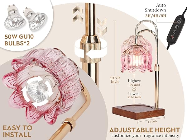 Candle Warmer Lamp with Timer Dimmable