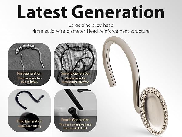 metal shower curtain hooks