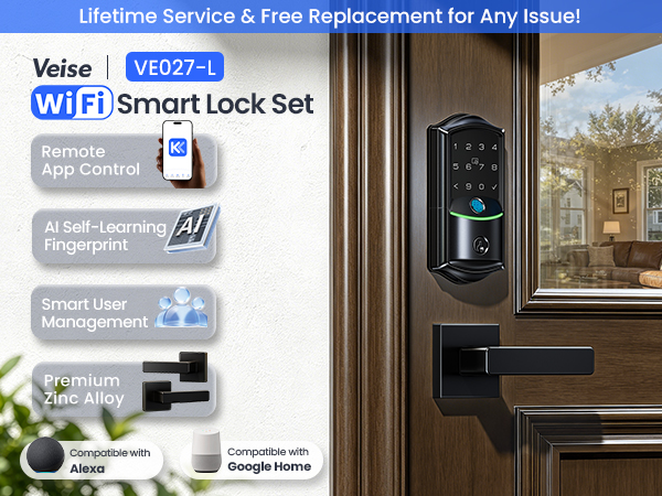 WIFI door lock with handle set