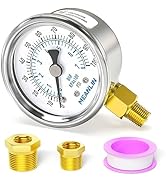 MEANLIN MEASURE 0~100Psi Dry Pressure Gauge Stainless Steel 1/8