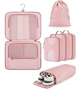 BAGSMART Hanging Travel Packing Cubes, 6 Set Large Travel Cubes for Women Cruise Ship Essentials,...
