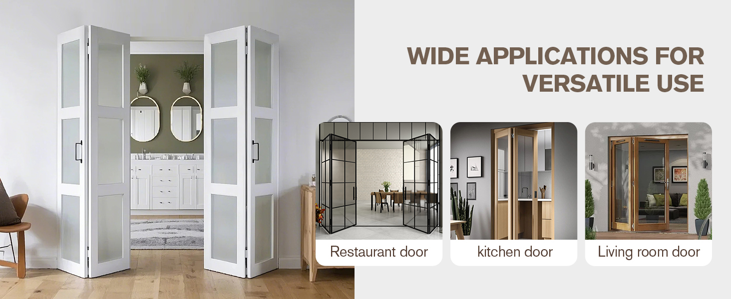 2 Pack Bi-fold Sliding Closet Door Hardware Kit for 7/8" to 1" Track