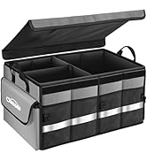 Oasser Car Trunk Organizer Collapsible Multi Compartments SUV Trunk Organizer with Reflective Str...