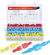 Nilight 400 Pcs Spade Terminals Nylon Quick Disconnect Terminals Male and Female Spade Connectors...