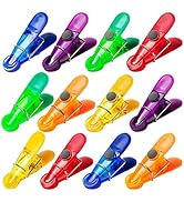 12 Pack Chip Bag Clips, Foods Snacks Bag Clamps Sealing Bar, Refrigerator Magnet Clips for Kitche...