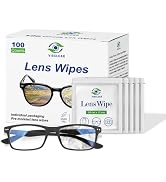 VisClear Lens Wipes for Eyeglasses, 100 counts, Extra Moist Individually Wrapped Eyeglass Cleaner...