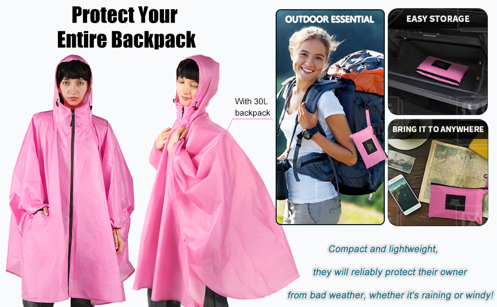 Hiking Rain Coat for Outdoor Activities, Hiking, Camping & Travel,Women's Raincoats