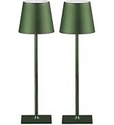 CHLORANTHUS 2 Pack Cordless Table Lamps, 3 Colors Stepless Dimming, 5000mAh Rechargeable Battery ...