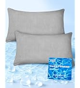 Ailemei Direct PCM Print Cooling Pillow Cases for Hot Sleepers, Queen Size 2 Pack Moisture-Wickin...