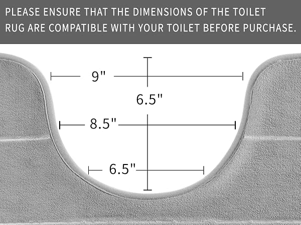 Toilet rugs size instructions