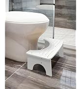 Bamboo Toilet Stool, 7" Toilet Stool Squat Adults Kids, Portable Simple Curve Squat Toilet Potty ...