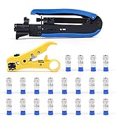 Knoweasy Coaxial Compression Tool Coax Cable Crimper Kit,F-Type Crimper Cable Tech RG6 RG59 RG11 ...